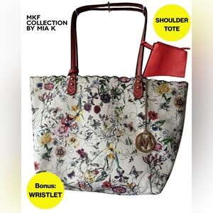 MFK Collection 🌸 REVERSIBLE Floral Tote with bonus Wristlet insert by Mia K